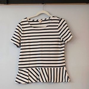J Crew Navy & white striped top
